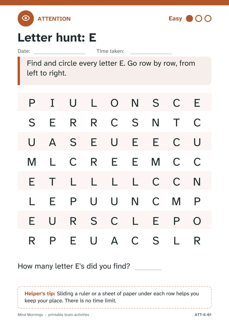 The Letter Hunt page